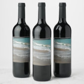 Étiquette Pour Bouteilles De Vin Vagues sur la plage bleu turquoise Océan (Bouteilles)