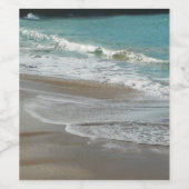 Étiquette Pour Bouteilles De Vin Vagues sur la plage bleu turquoise Océan (Étiquettes simples)