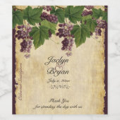 Étiquette Pour Bouteilles De Vin Vaisseau mariage, Vignoble Aquarelle Rustique (Étiquettes simples)