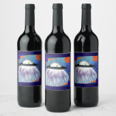 Étiquette Pour Bouteilles De Vin vaisseau spatial Alien UFO Space (Bouteilles)