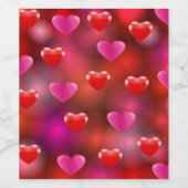 Étiquette Pour Bouteilles De Vin Valentine Hearts (Étiquettes simples)