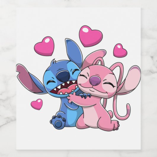 Étiquette Pour Bouteilles De Vin Valentines anges 1 (Étiquettes simples)