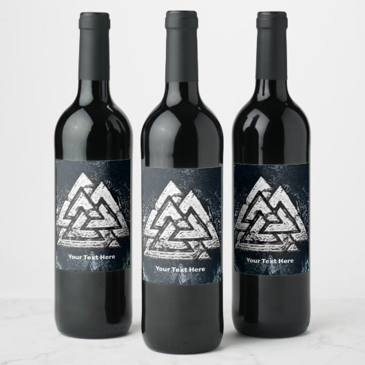 Étiquette Pour Bouteilles De Vin Valknut~ (Wavy) (Bouteilles)