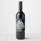 Étiquette Pour Bouteilles De Vin Valknut~ (Wavy) (Devant)
