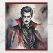 Étiquette Pour Bouteilles De Vin Vampire homme (Étiquettes simples)