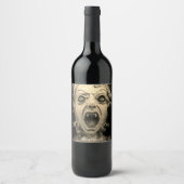 Étiquette Pour Bouteilles De Vin Vampire ou diable Visage Visage personnalisé Vin É (Devant)