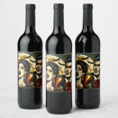 Étiquette Pour Bouteilles De Vin Vampires et Bats Halloween Party (Bouteilles)
