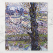 Étiquette Pour Bouteilles De Vin Van Gogh Vue Arles Jardin Fleuri (Étiquettes simples)