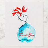 Étiquette Pour Bouteilles De Vin Vase bleu Ikebana aquarelle (Étiquettes simples)