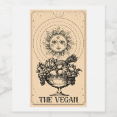 Étiquette Pour Bouteilles De Vin Vegan Tarot Wizard Sublimation esthétique (Étiquettes simples)