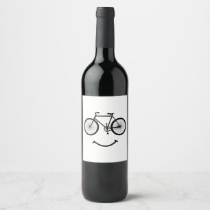 Étiquette Pour Bouteilles De Vin Vélo et sourire T-shirt Tee - shirt de vélo Blac