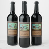 Étiquette Pour Bouteilles De Vin Vélo messager (Bouteilles)