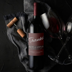 Étiquette Pour Bouteilles De Vin Velvet Henna Grunge Merci rouge profond de Crims