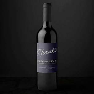 Étiquette Pour Bouteilles De Vin Velvet Indigo Grunge   Merci pourpre de minuit