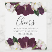 Étiquette Pour Bouteilles De Vin Velvet Magnolia | MARIAGE Personnalisé "applaudiss (Étiquettes simples)