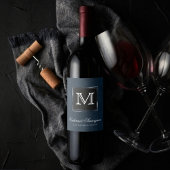 Étiquette Pour Bouteilles De Vin Velvet Navy Grunge | Deep Sapphire Blue Custom