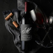 Étiquette Pour Bouteilles De Vin Velvet Onyx Grunge | Script personnalisé noir Vamp