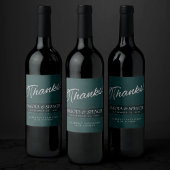 Étiquette Pour Bouteilles De Vin Velvet Turquoise Grunge | Merci vert émeraude prof