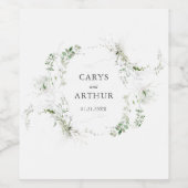 Étiquette Pour Bouteilles De Vin Verdure couronne Mariage moderne (Étiquettes simples)