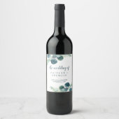 Étiquette Pour Bouteilles De Vin Verdure luxuriante et Mariage d'Eucalyptus (Devant)