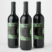 Étiquette Pour Bouteilles De Vin Verdure tropicale luxuriante Mariage ou Fiançaille (Bouteilles)