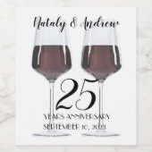 Étiquette Pour Bouteilles De Vin Verres de vin rouge (Étiquettes simples)