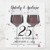 Étiquette Pour Bouteilles De Vin Verres de vin rouge (Étiquettes simples)