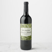 Étiquette Pour Bouteilles De Vin Vert Annabelle Hydrangea Fleurs Mariage (Devant)