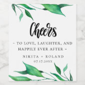 Étiquette Pour Bouteilles De Vin Vert aquarelle moderne Personnalisé (Étiquettes simples)