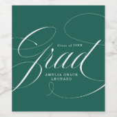 Étiquette Pour Bouteilles De Vin Vert | Eloquence Graduation (Étiquettes simples)