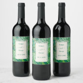 Étiquette Pour Bouteilles De Vin vert émeraude mariage tropical (Bouteilles)