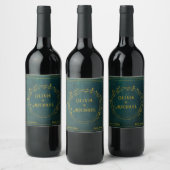Étiquette Pour Bouteilles De Vin Vert foncé vintage (Bouteilles)
