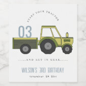 Étiquette Pour Bouteilles De Vin Vert Vert Vert Ferme Tracteur Enfants N'importe qu (Étiquettes simples)