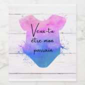 Étiquette Pour Bouteilles De Vin Veux-tu être mon parrain? (Étiquettes simples)