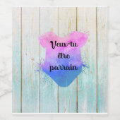 Étiquette Pour Bouteilles De Vin Veux-tu être parrain (Étiquettes simples)