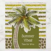 Étiquette Pour Bouteilles De Vin Vibes d'été Palm Tree (Étiquettes simples)