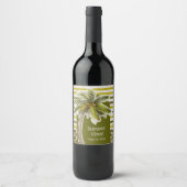 Étiquette Pour Bouteilles De Vin Vibes d'été Palm Tree (Devant)