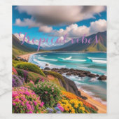 Étiquette Pour Bouteilles De Vin Vibes tropicales (Étiquettes simples)