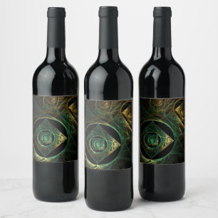 Étiquette Pour Bouteilles De Vin Vibrations magiques Art Abstrait