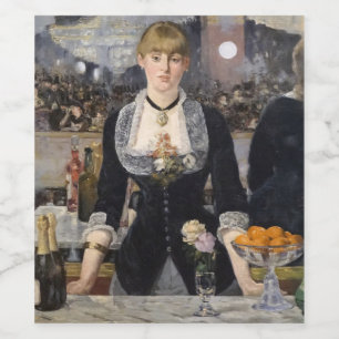 Étiquette Pour Bouteilles De Vin Victorian Barmaid Girl at Folies Bergere, France