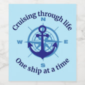 Étiquette Pour Bouteilles De Vin Vie de croisière nautique (Étiquettes simples)