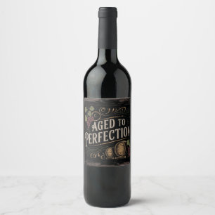 Étiquette Pour Bouteilles De Vin Vieilli à la perfection avec un design à thème de
