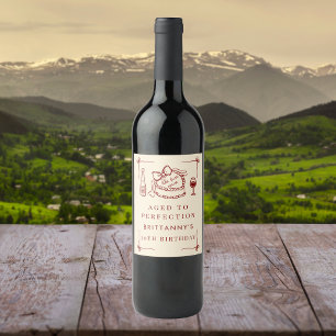 Étiquette Pour Bouteilles De Vin Vieilli à la perfection comme un grand vin Fête d'