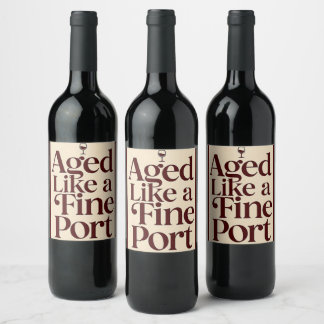 Étiquette Pour Bouteilles De Vin “Vieilli comme un grand Porto” Étiquette de boutei