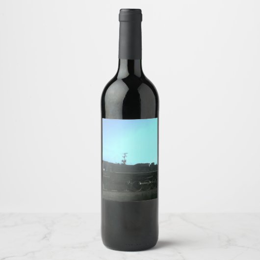 Étiquette Pour Bouteilles De Vin Vieux train à vapeur (Devant)