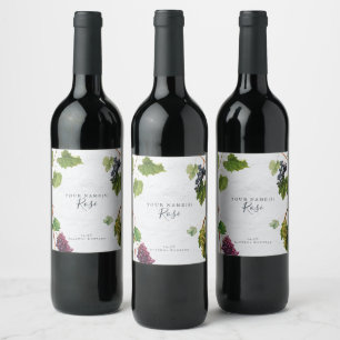 Étiquette Pour Bouteilles De Vin Vignoble de raisins Ile grecque méditerranéenne