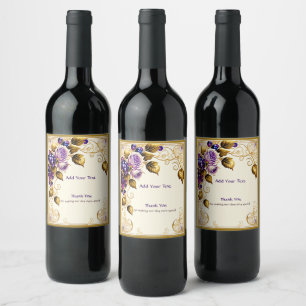 Étiquette Pour Bouteilles De Vin Vignoble Vignoble Mariage Roses Vignoble
