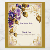 Étiquette Pour Bouteilles De Vin Vignoble Vignoble Mariage Roses Vignoble (Étiquettes simples)