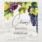 Étiquette Pour Bouteilles De Vin Vignoble vin été nuptiale douche imprimé (Étiquettes simples)