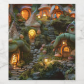 Étiquette Pour Bouteilles De Vin Village de Gnome (Étiquettes simples)